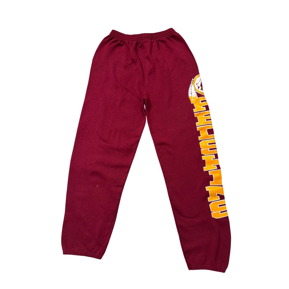 Vintage Washington Redskins NFL Sweatpants Burgundy Graphic Leg Large